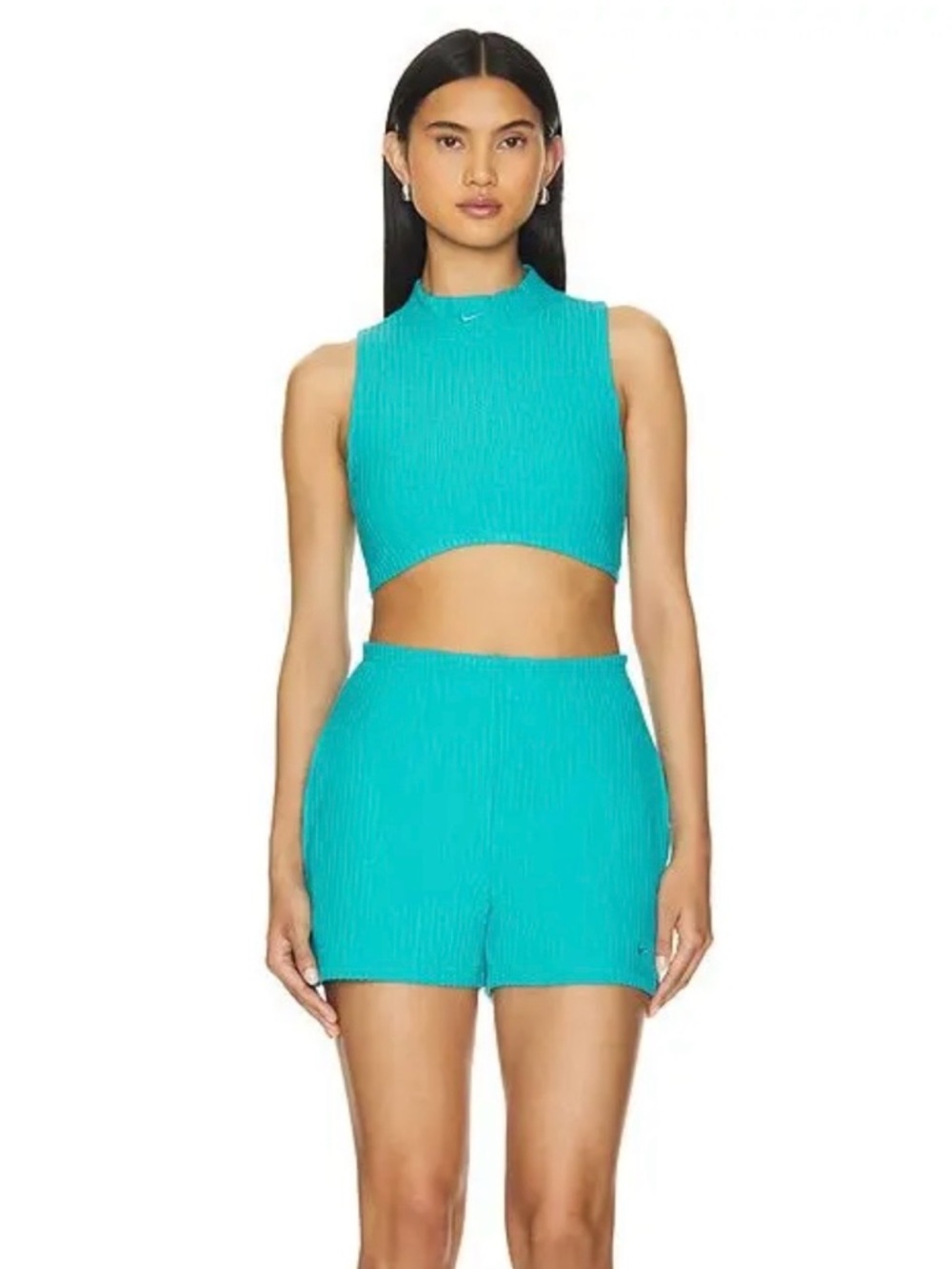 Nike Sportswear Chill Knit High-Waisted Ribbed Shorts Dusty Cactus 3”